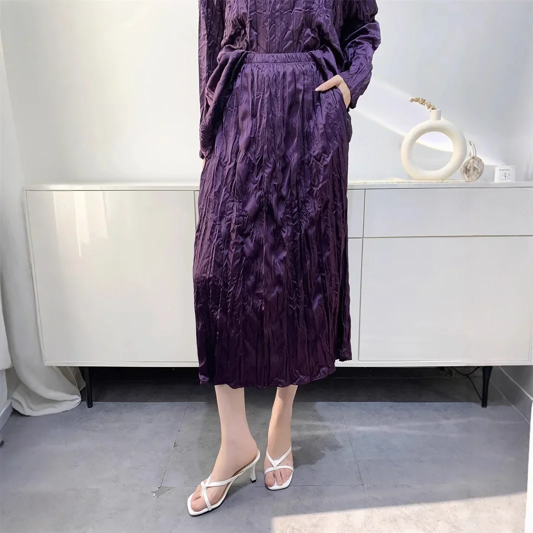 Плиссированная юбка новинка весны и лета 2025 удобная повседневная средней длины