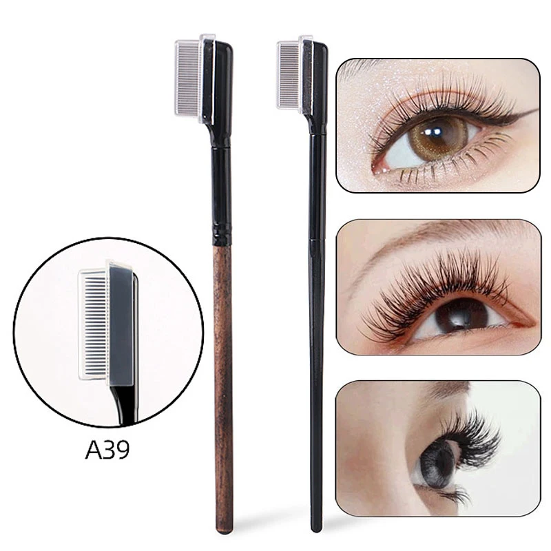 

Eyelash Comb Lash Brush Separator- Eyelashes Separator Curler Makeup Mascara Applicator,Eyelash Grooming Brushes Metal Teeth