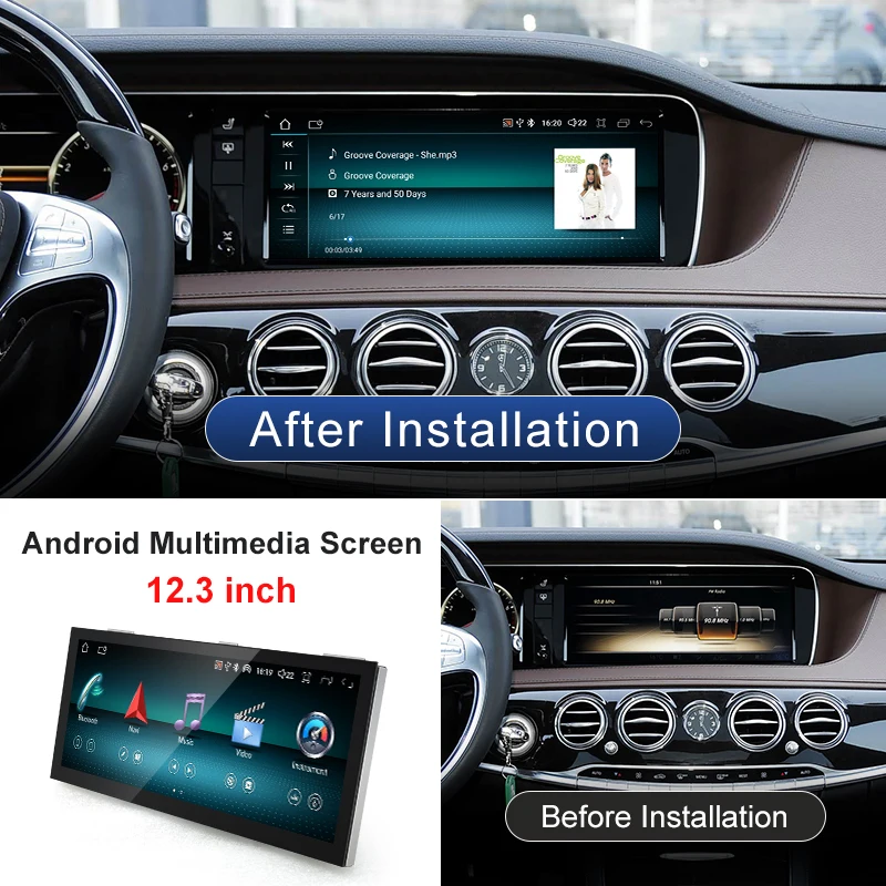 Фото STWEI 8-ядерный Android14 беспроводной Carplay авто видеоплеер мультимедийный экран для Mercedes Benz серии S W222 NTG5.0 GPS NAVI №2
