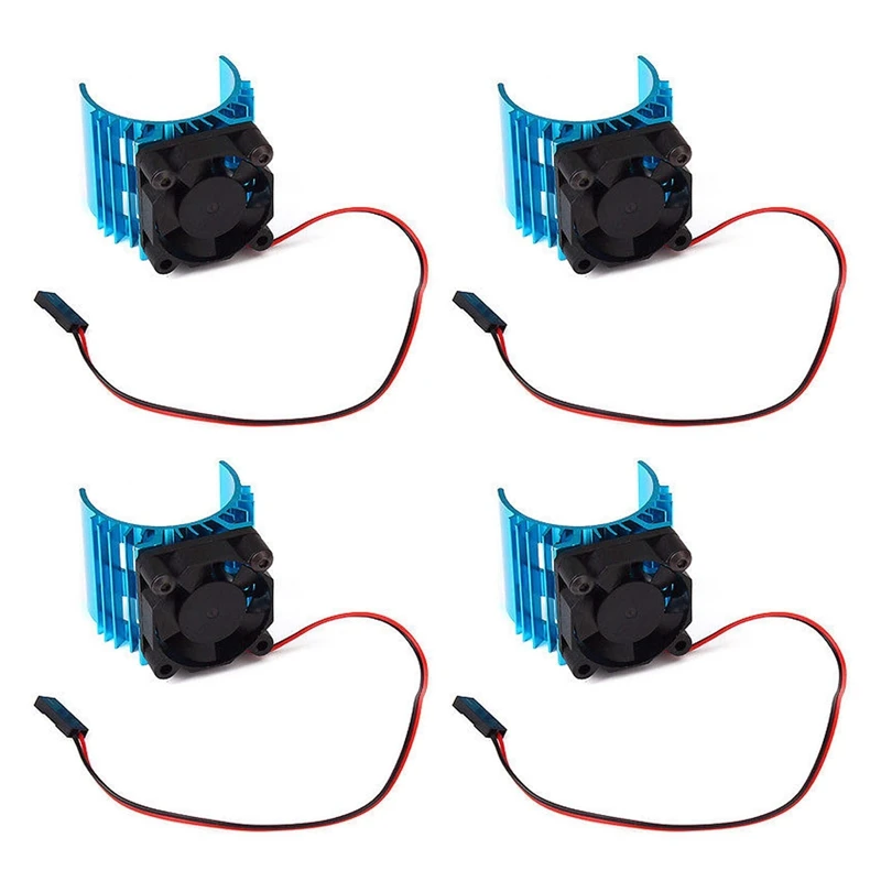 

4X Metal Heat Sink With 5V Cooling Fan For 1/10 RC Car 540 550 3650 Size Motor