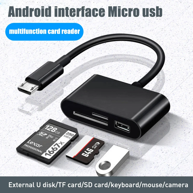 Type C Micro USB OTG кардридер кабель 3 в 1 SD/TF коннектор передача данных флэш-накопитель