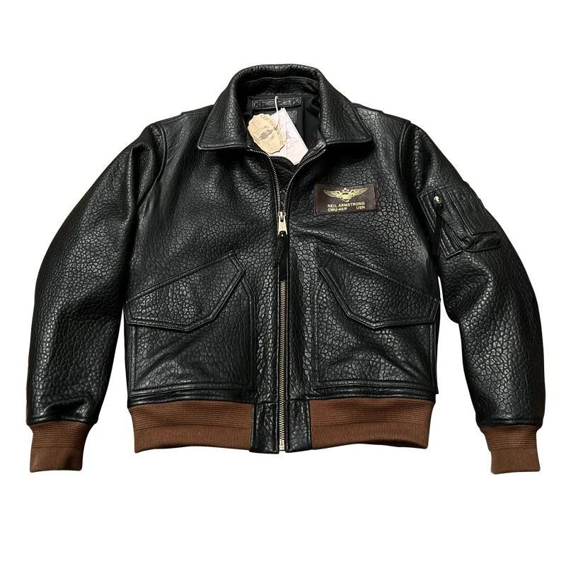 

Мужская куртка-бомбер в стиле милитари, куртка из натуральной воловьей кожи, 100%