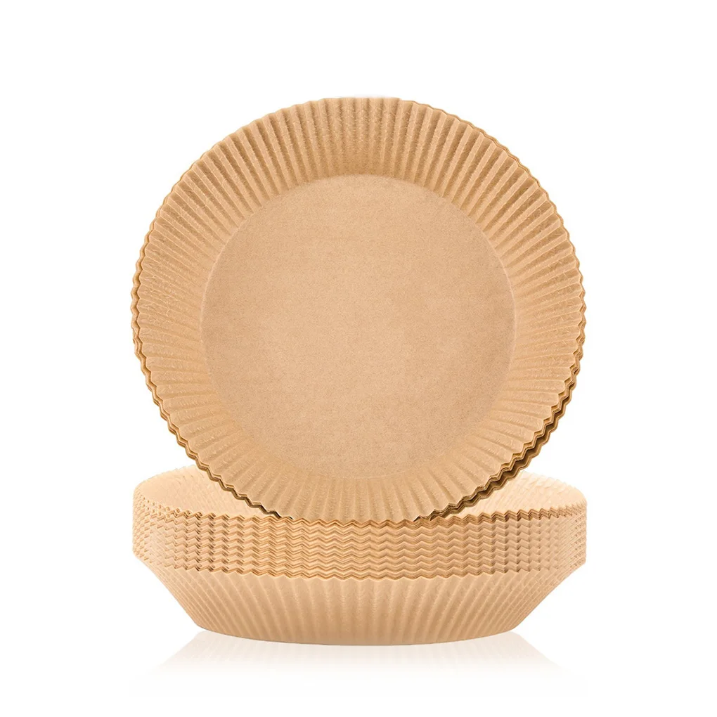 

30 Pieces Air Fryer Paper Round Waterproof Oil-absorbing Steaming Baking Mats Heat-resistant Frying Sheets Type 2 16CM