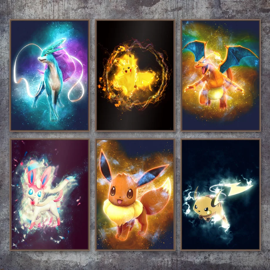 

Алмазная живопись Покемон Пикачу, домашнее украшение, абстрактное настенное искусство стразы, вышивка, Настенный декор j3247