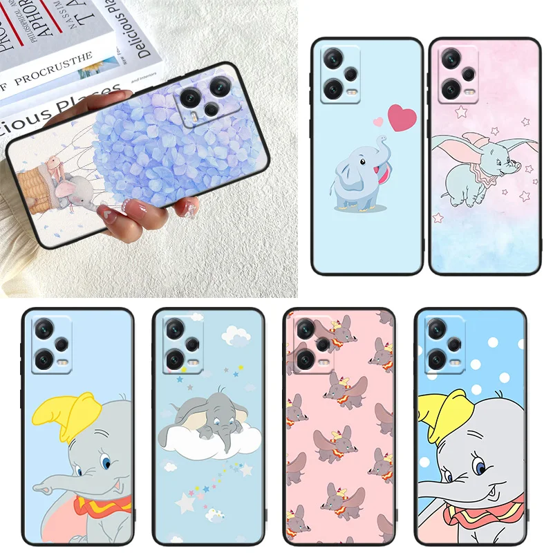 

Pretty Dumbo Phone Case For Xiaomi Redmi Note 11E 11T 11S 10T 10S 9S 9T 8T 7 Pro Plus Lite Max Black Cover