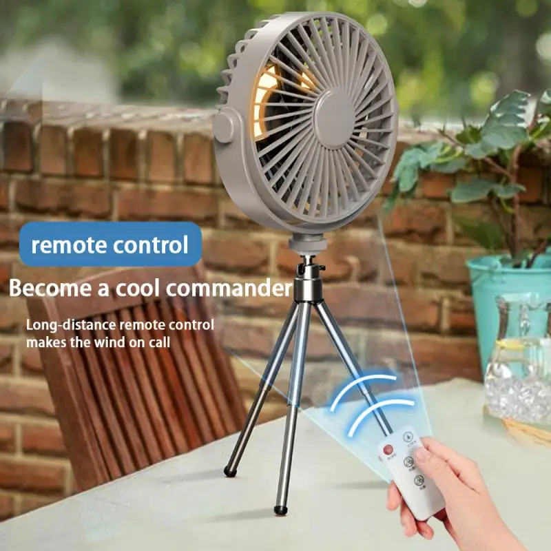 

Multifunction Home Appliances USB Chargeable Desk Tripod Stand Air Cooling Fan With Night Light Outdoor Camping Ceiling Fan New