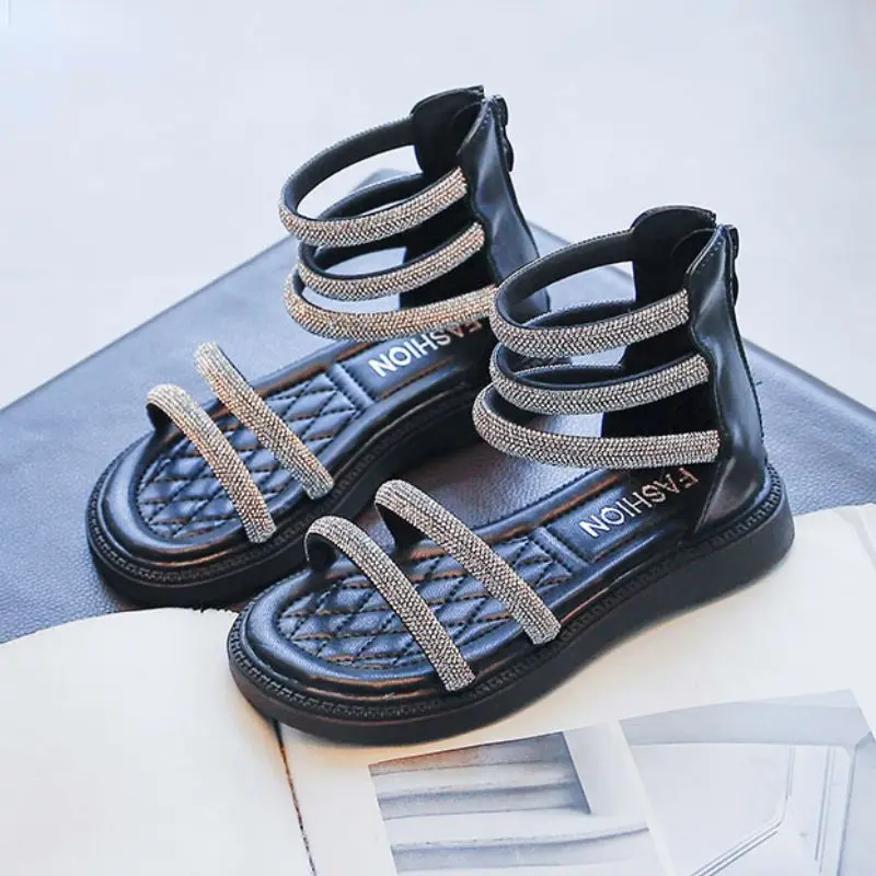 

4-10y Children Girls Sandals Fashion Kids Summer Shoes Platform Bring Design Sandalias Size 26-37#