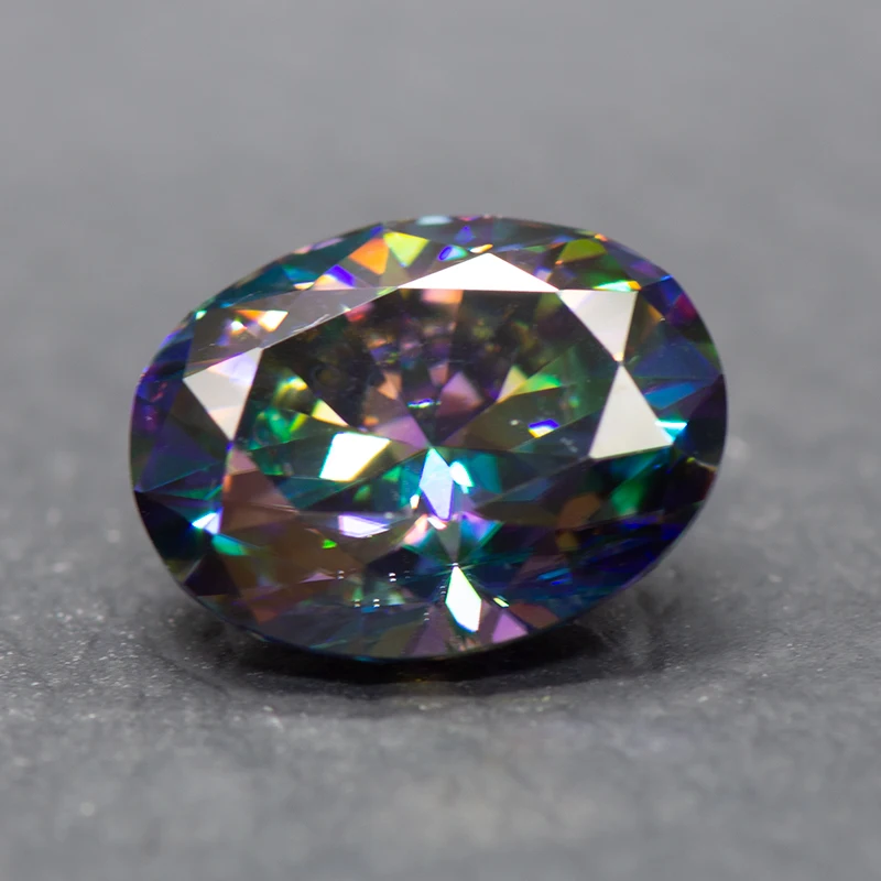 

Радужная зеленая искусственная овальная огранка VVS1 Lab выросший бриллиант, сертификат GRA, материал для ювелирных изделий, Подвесные серьги, браслет