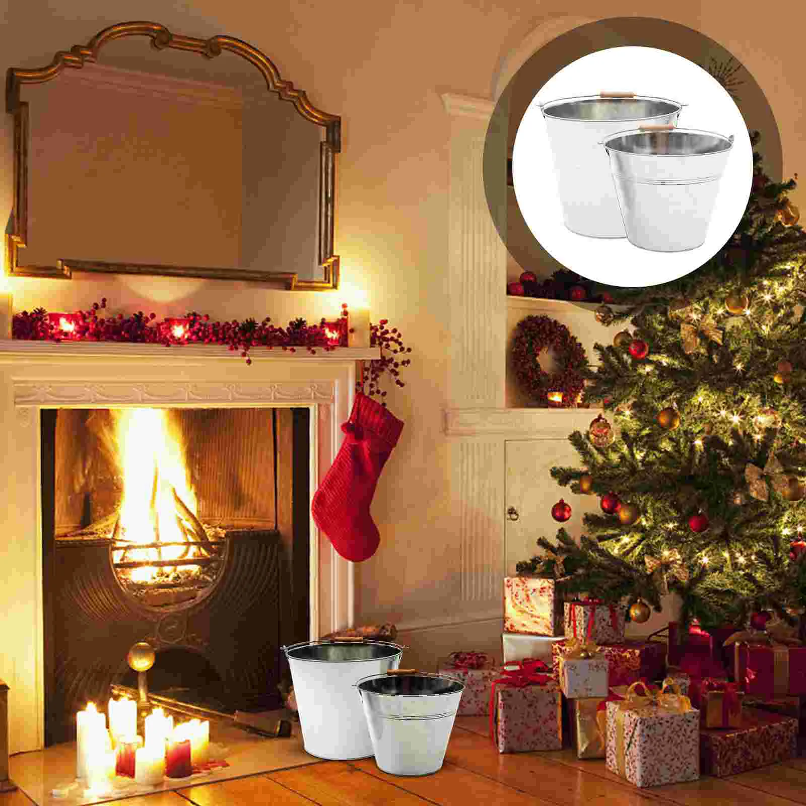 

Bucket Ash Fireplace Wood Metal Storage Pail Grease Charcoal Coal Can Stove Grill Lid Oil Cigar Ashtrays Fire Drip Burning