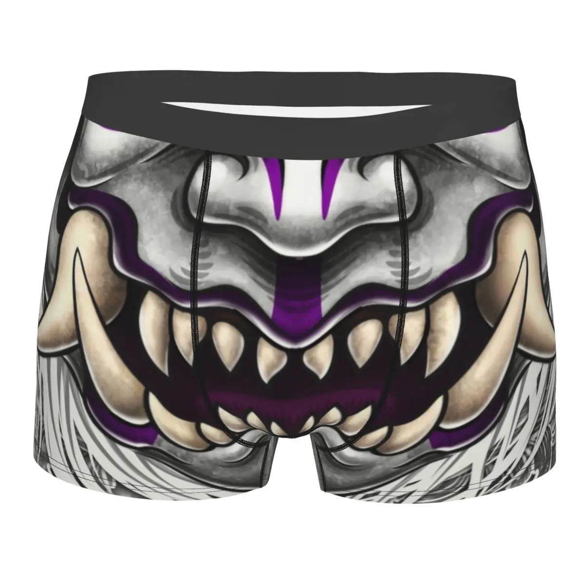 

Purple Goth Oni Boxer Shorts Men 3D Print Male Soft Japanese Samurai Demon Hannya Underwear Panties Briefs
