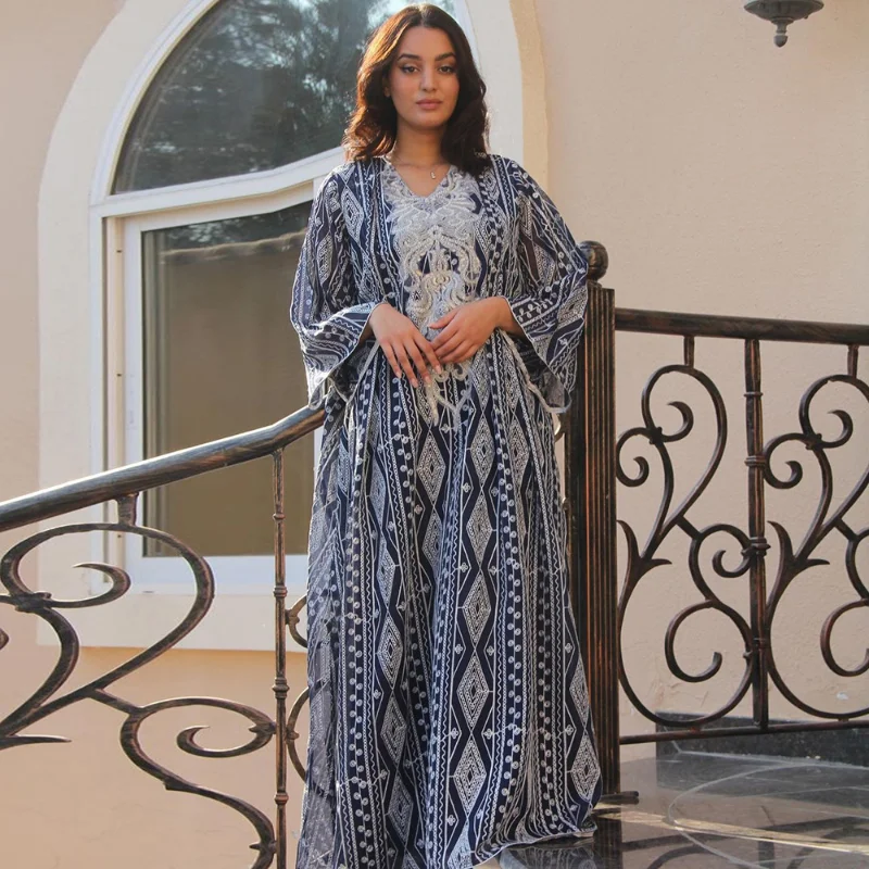 Jalabiyat Ramadan 2023 Women Abaya Dubai Luxury Sequin Long Dress Party Evening Gown Moroccan Caftan Robe Femme Musulmane