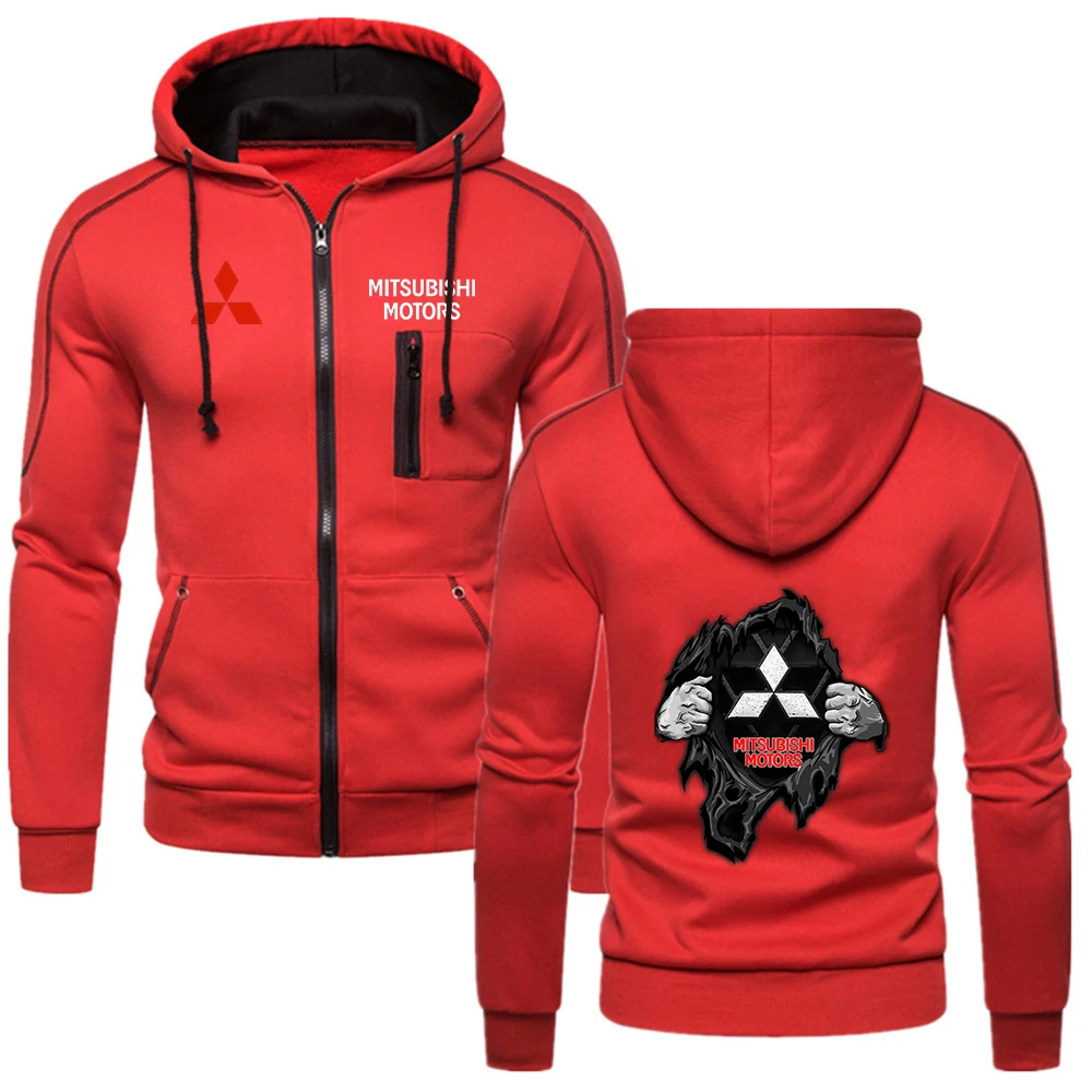 

2023 Spring Autumn Motorcycle For mitsubishi Logo Print Solid Color Hooded Sweatshirts Harajuku Cotton Comfortable Decal Hoodies