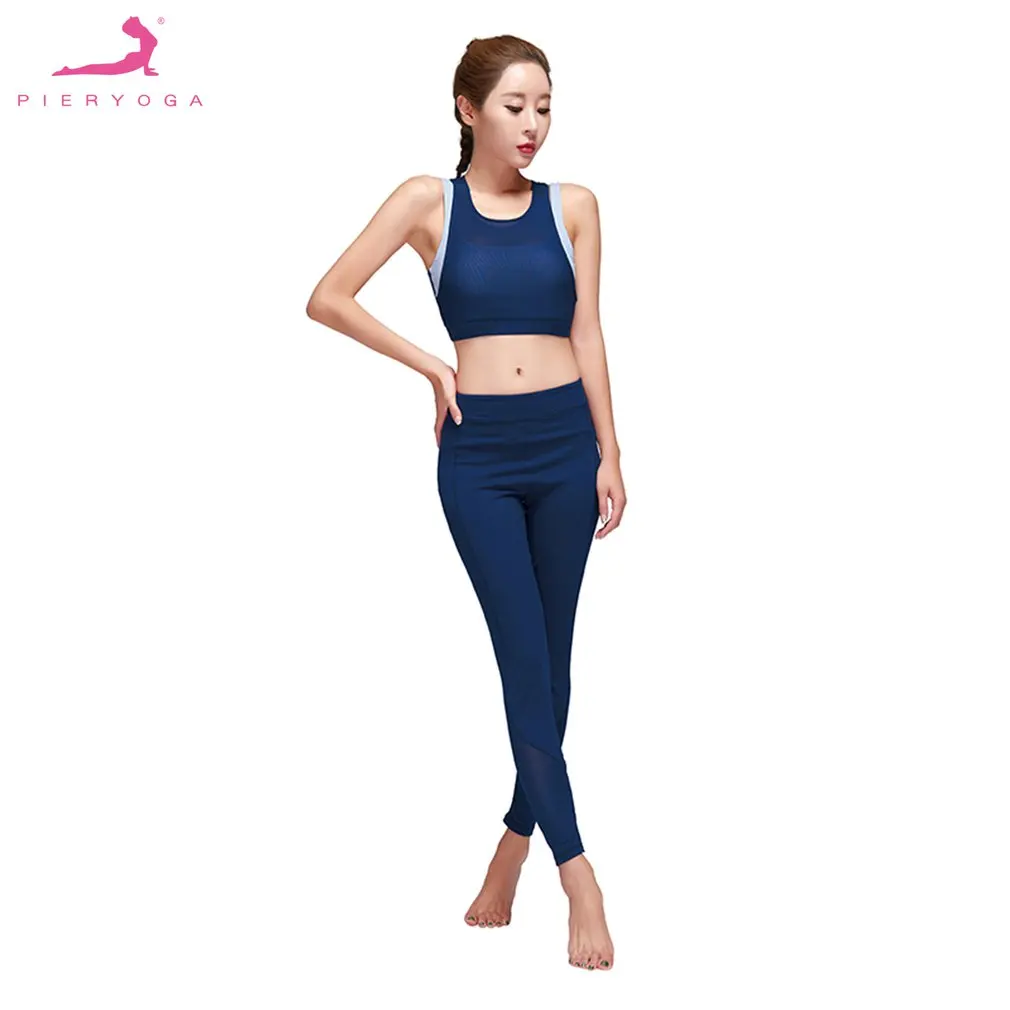 

Women Yoga Set Bra Pants Gym Running Suit Elastic Fitness Clothing Sport Clothes Push Up Bra Cross Shoulder Strap