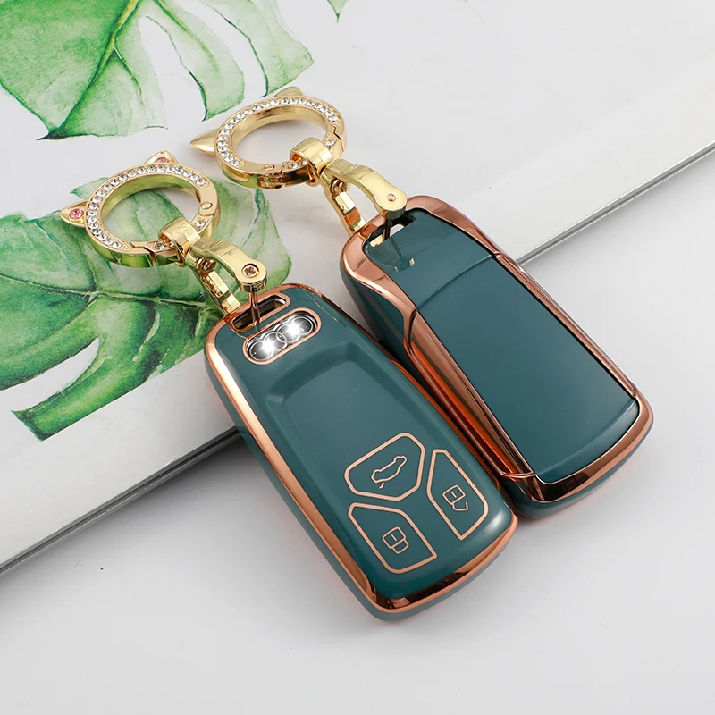 

Fashion TPU Car Remote Key Case Cover Shell for Audi A4 B9 A5 A6 8S 8W Q5 Q7 4M S4 S5 S7 TT TTS TFSI RS Protector Fob Keyless