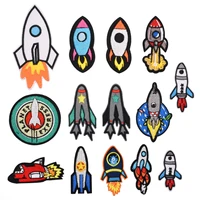 14pcs cartoon rocket aerospace series for on clothes jeans hat sticker sew diy ironing embroidered patch applique badge decor