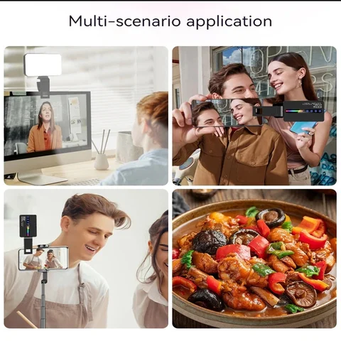 Цифровая зеркальная фотокамера RGB с полноцветной подсветкой, портативный мини-светодиодный светильник для селфи и прямых трансляций на смартфон