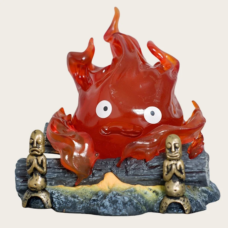 12 см аниме Calcifer Objects Лампа Howl's Moving Castle Модель игрушки ПВХ Мультяшная свеча