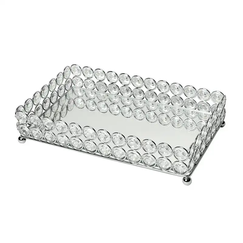 

Crystal and Chrome Mirrored Vanity Tray