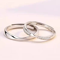 1 pair men women copper plated platinum adjustable size twist couple ring open sweetheart finger jewelry bijoux free shipping