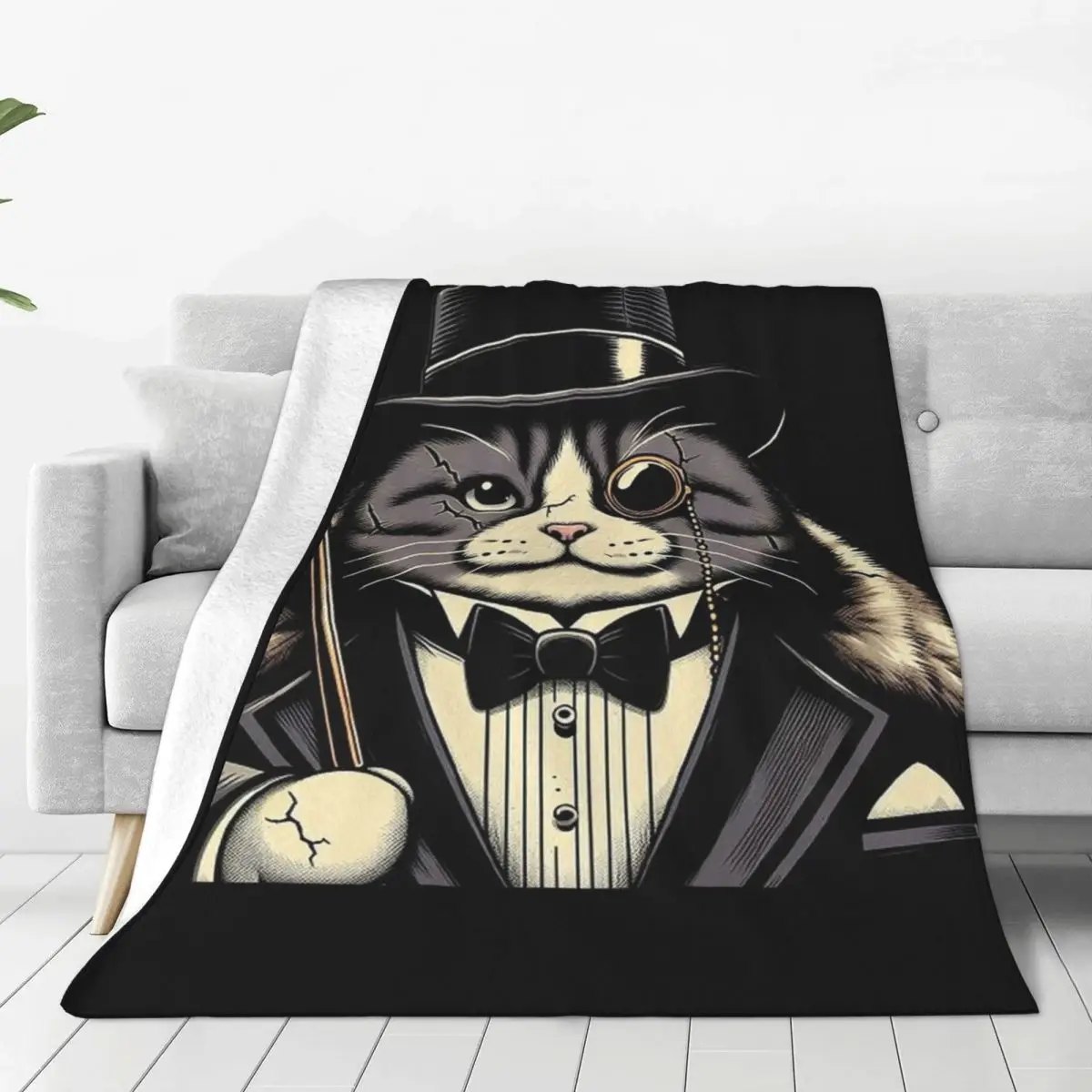 Покрывало с изображением пингвина кота в Готэме Фланелевое многофункциональное