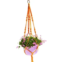 durable plant hanger flower pot holder assembly basket rope fitting garden decor hanging net pocket macrame nylon