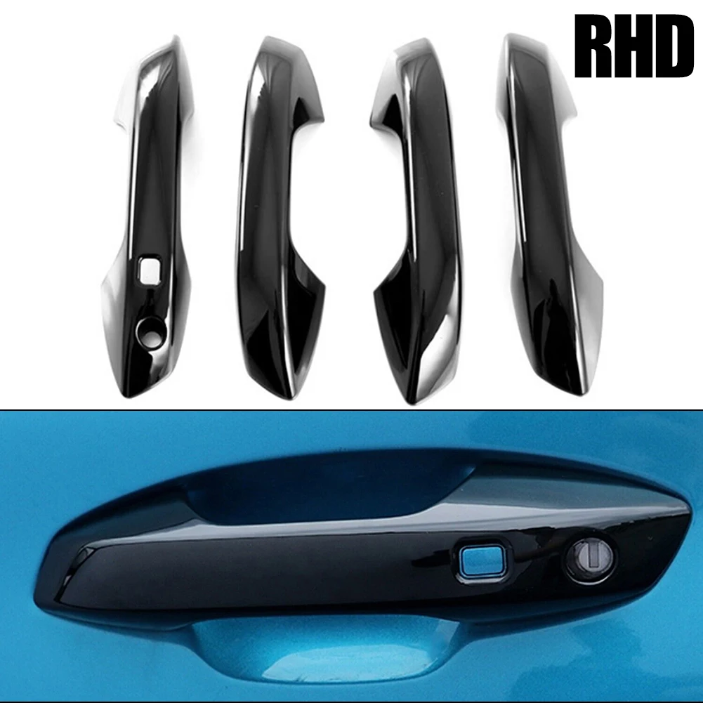 

4pcs RHD Black Exterior Side Door Handle Cover Trim For BYD Atto 3 Yuan Plus 2022 Door Handle Cover Cap Replacement