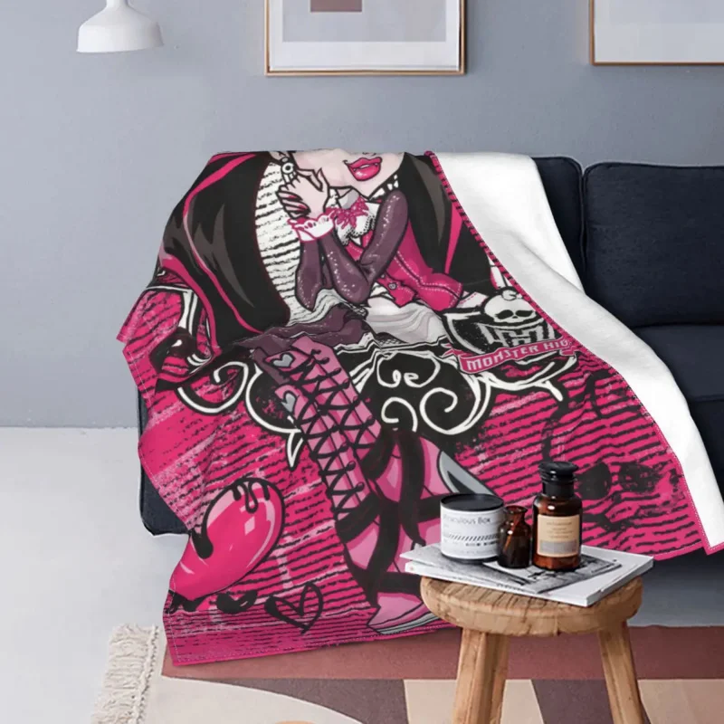 Draculaura Monster High аниме одеяла флисовые весенние осенние портативные супер мягкие