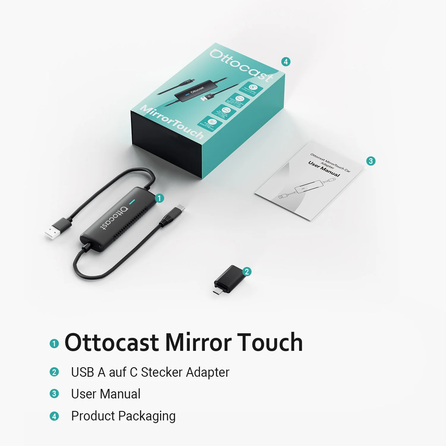 Ottocast новый Mirror Touch беспроводной адаптер CarPlay двусторонний двунаправленный ключ управления для iPhone Android автомобильные аксессуары