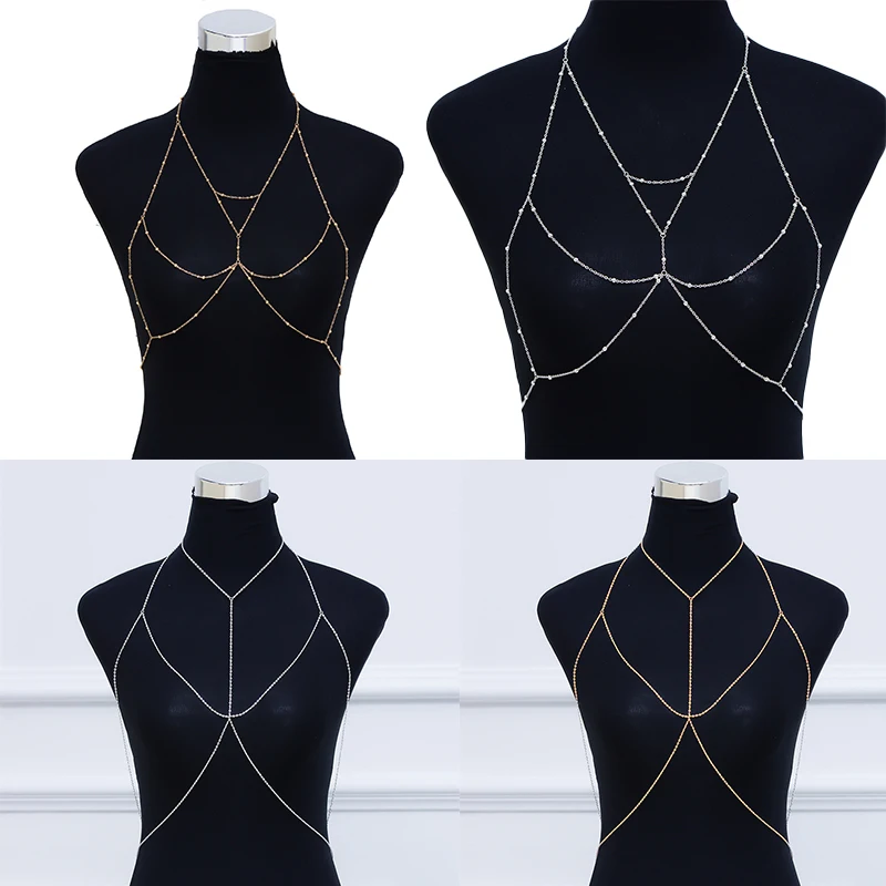 

1pcs Fashion Sexy Body Chain Bra Bikini Beach Harness Necklace Chain Jewelry Harness Necklace Waist Belly Body Chain Girls
