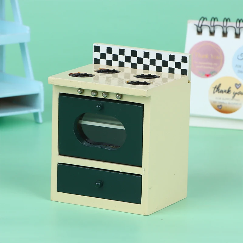 

1Pc 1:12 Dollhouse Miniature Wooden Furniture Mini Stove Mold Dollhouse Furniture Kitchenware Accessories