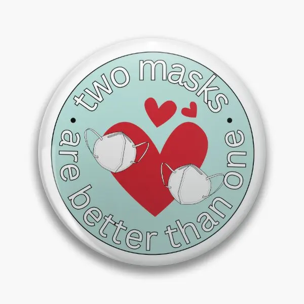 Два маски лучше чем один коммунит мягкая пуговица значок на воротнике креативная