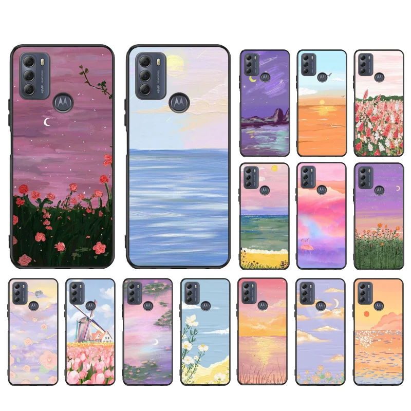 

Drawing Flower Phone Case for Motorola Moto Edge 20 Edge 20 Lite E7 Power E40 E20 One Action G10 G Play G22 G52 G60 E32 G8