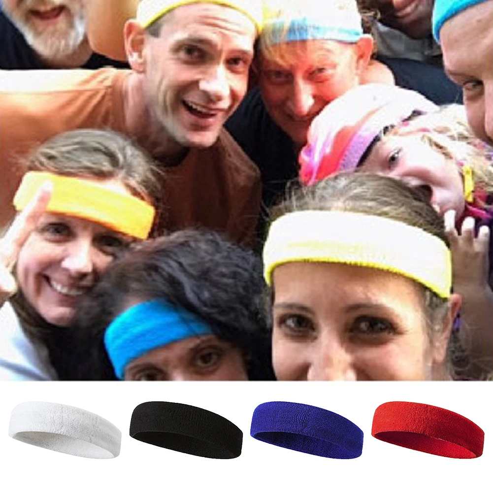 

4pcs Running Yoga Solid Color Sports Headband Sweat Absorbing Outdoor Cycling Polyester Men Women Workout Moisture Wicking
