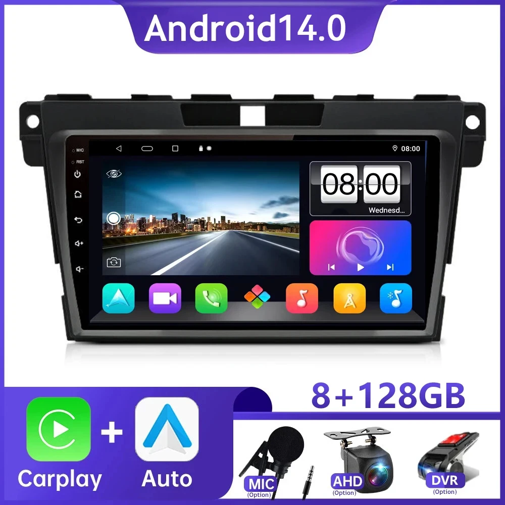 Автомагнитола Carplay 2DIN 9 дюймов Android 14 0 мультимедийный видеоплеер навигация GPS для