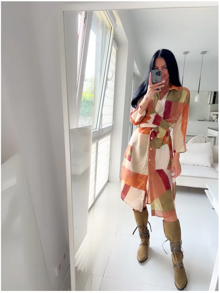 

Woman Dress 2022 New Fashion Print Elegant Dresses For Women Vintage Long Sleeve With Simple Elegant Long Dress