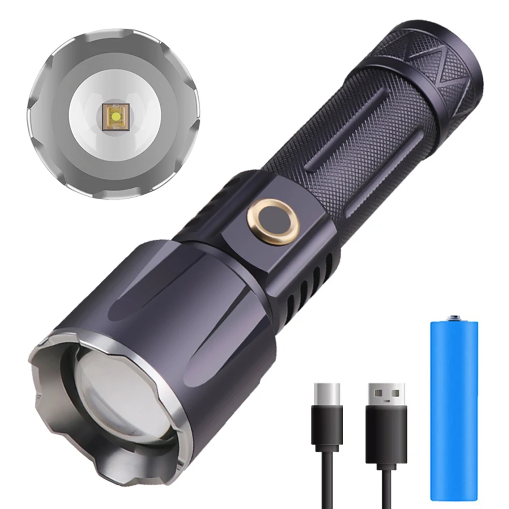 

Long Distance 2000M Powerful Flashlight with Large Convex Lens Waterproof Aluminum Alloy Portable Spotlights for Camp Hiking