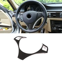car steering wheel decoration cover trim frame sticker for bmw e90 3 series 2005 2012 car accessories abs silver carbon look