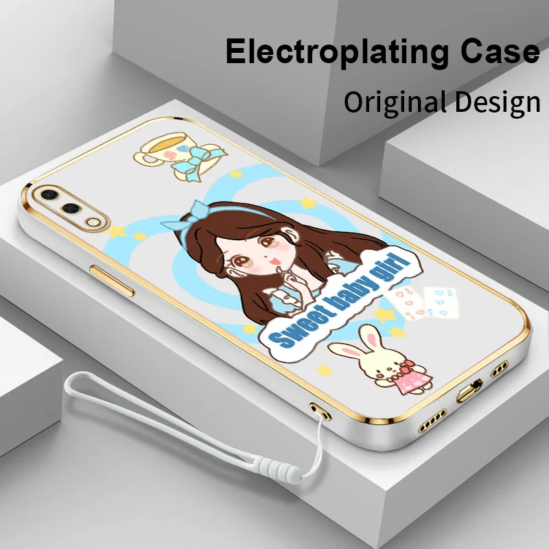 

New Square Caring Girl Phone Case for Samsung Galaxy A01 A02 A02S A03 Core A03S A04 A04S A10 A10S A11 A13 A20S A21S Back Cover