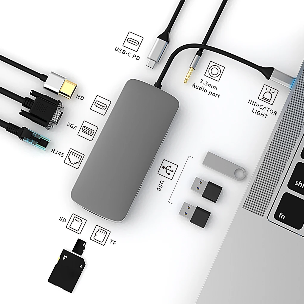

USB 3,0 разветвитель, 10 в 1, USB, 10 портов