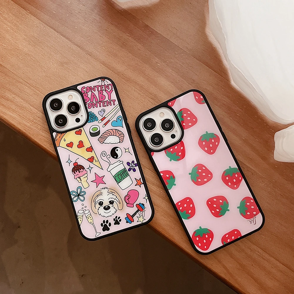 

Wildflower Strawberry Phone Case for iPhone 11 12 13 Pro Max X XR 7 8 Plus SE20 High Quality TPU Silicon Hard Plastic Cover