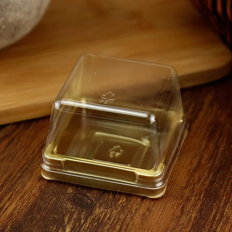 

Золотые пластиковые коробки для лунных пирогов 50 шт