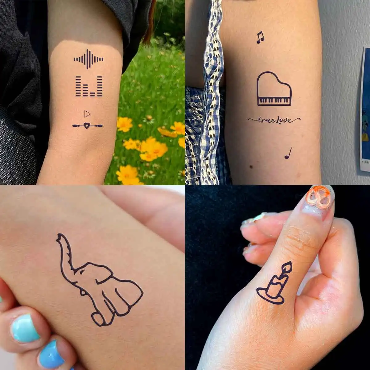 Татуировка 4 шт. наклейки на палец заднего вида водостойкие прочные