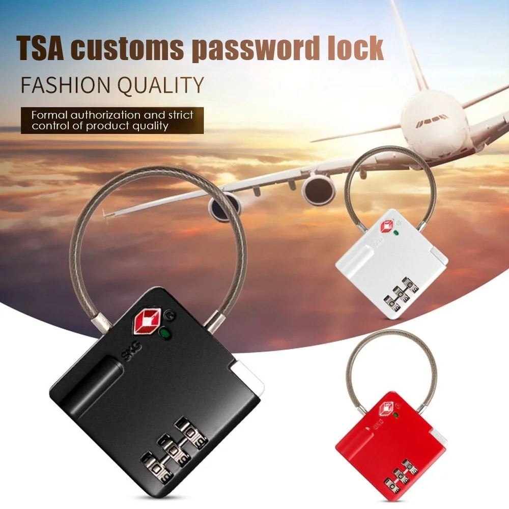 

Hot TSA Customs Wire Lock Security 3 Digit Mini Zinc Alloy Combination Travel Suitcase Luggage Bag Code Password Lock Padlock