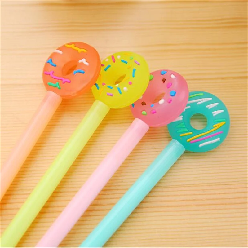 60 шт./лот креативная гелевая ручка в виде пончика милая 0 5 мм черная для подписи