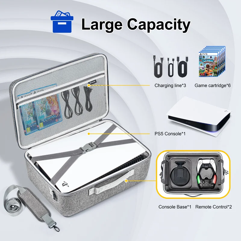 

Дорожная сумка для хранения игровой консоли Sony PS5, переносная диагональная вместительная Водонепроницаемая амортизирующая сумка для хранения