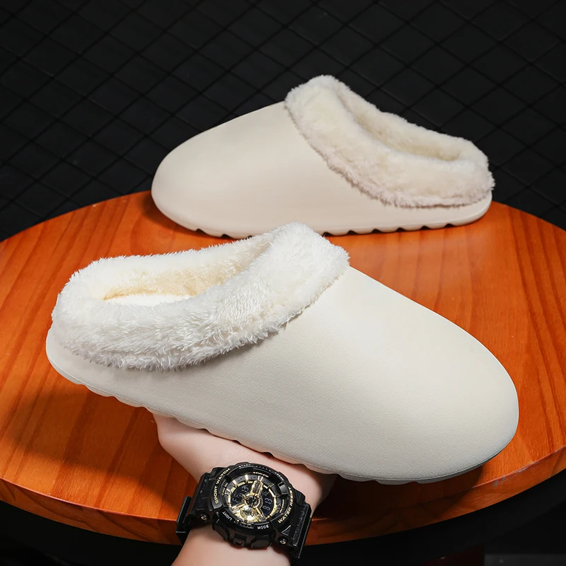 

Пара дизайнерские 36 ~ 47 водонепроницаемые 2022 зимние мужские женские плюшевые меховые тапочки для хлеба для дома повседневная домашняя хлоп...