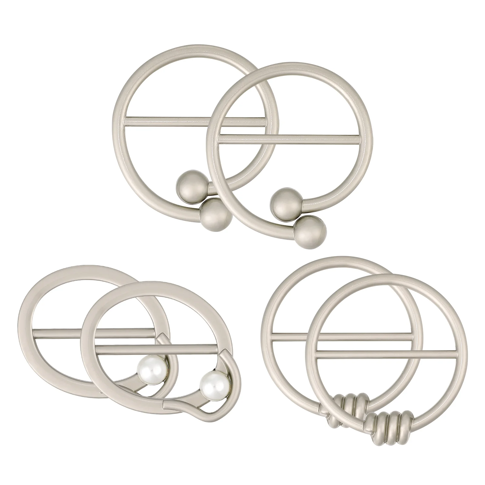 

BESTOYARD 6Pcs Scarf Clips T Shirt Neckerchief Buckle Rings Shawl Buckle Rings Clothes Accessories