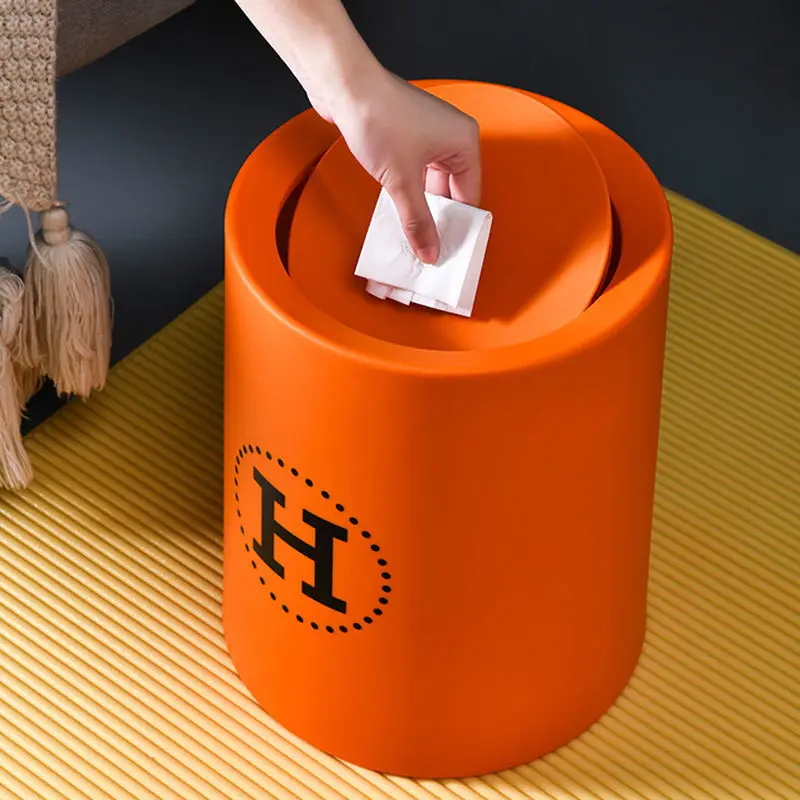 

Nordic style home trash can with lid Double layer large capacity thicken garbage can bedroom living room bathroom accessories