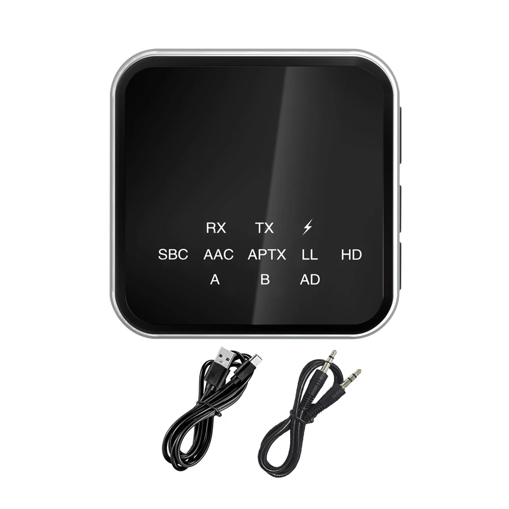 

Bluetooth 5.2 Transceiver 2 in 1 Transmitter Receiver TX RX Mode Aptx LL AAC SBC Wireless Audio Adapter with Built-in Microphone