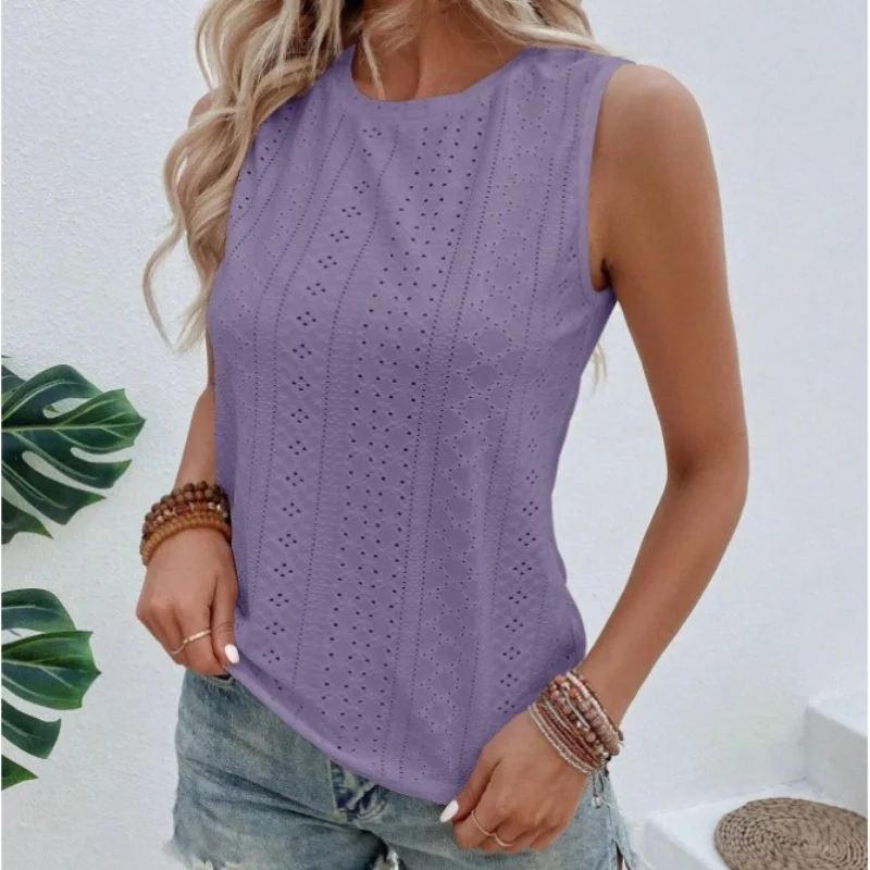 Модный пуловер майка без рукавов с круглым вырезом простой однотонный